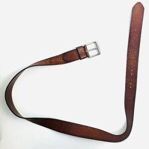 Perry Ellis Full Grain Cowhide Leather Belt Brown 40/100 Made in Canada [000285]